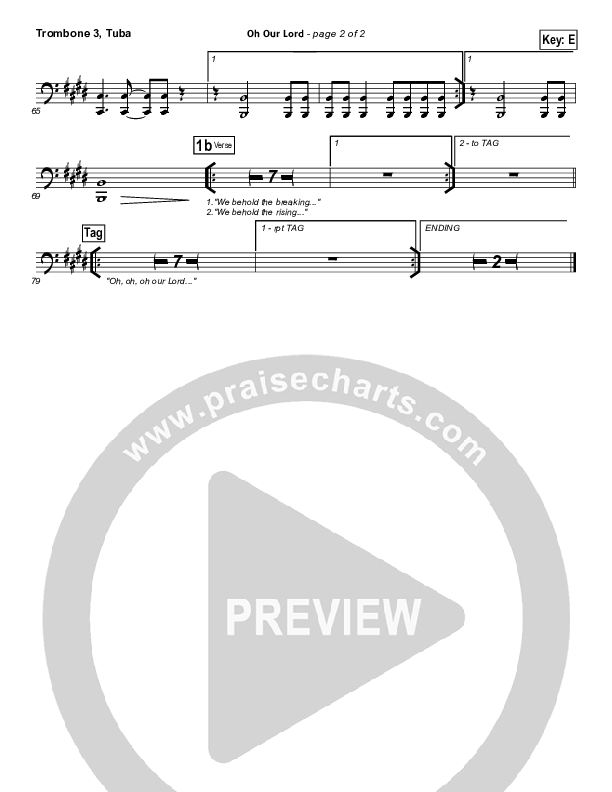 Oh Our Lord Trombone 3/Tuba (Paul Baloche)