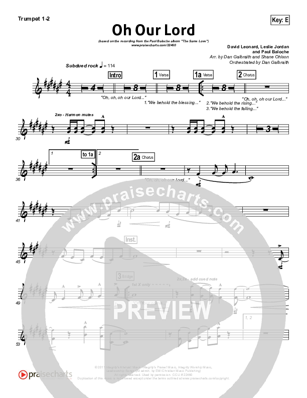 Oh Our Lord Brass Pack (Paul Baloche)