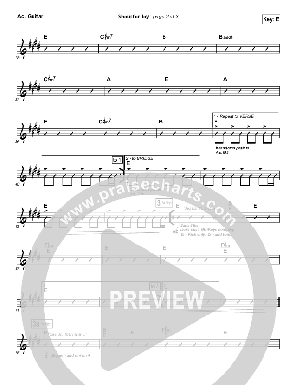 Shout For Joy Acoustic Guitar (Paul Baloche)