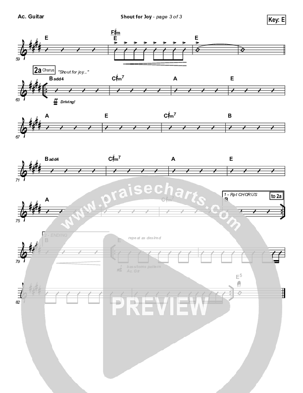 Shout For Joy Acoustic Guitar (Paul Baloche)