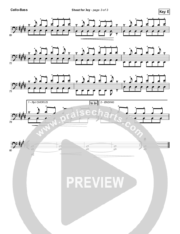 Shout For Joy Cello/Bass (Paul Baloche)