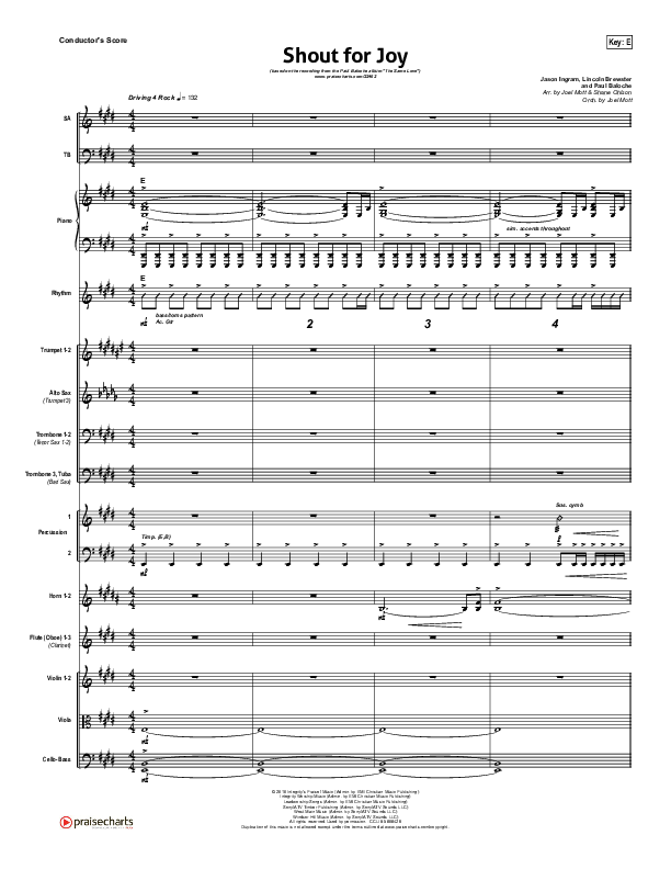 Shout For Joy Conductor's Score (Paul Baloche)