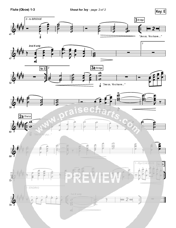Shout For Joy Flute/Oboe 1/2/3 (Paul Baloche)