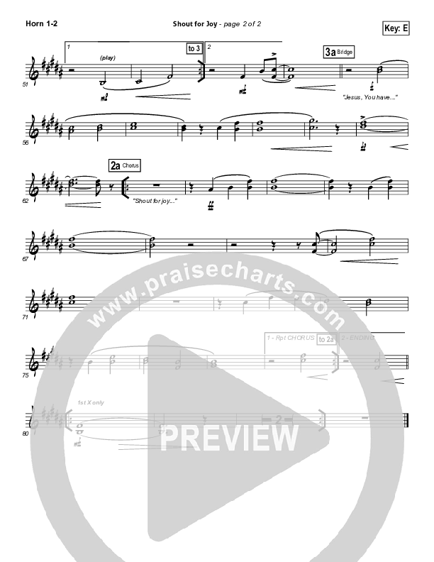 Shout For Joy French Horn 1/2 (Paul Baloche)