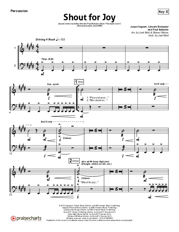 Shout For Joy Percussion (Paul Baloche)