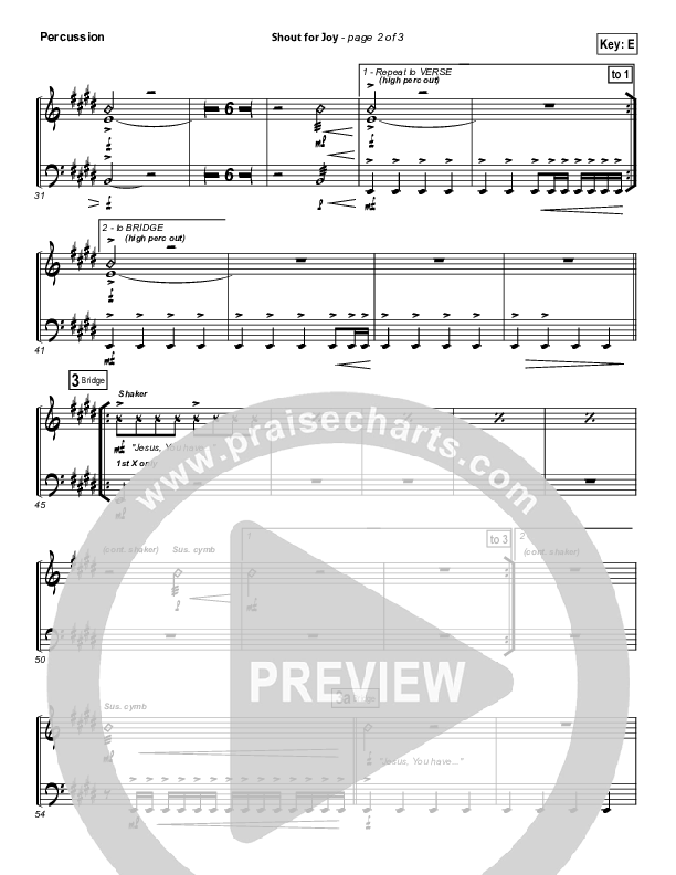 Shout For Joy Percussion (Paul Baloche)