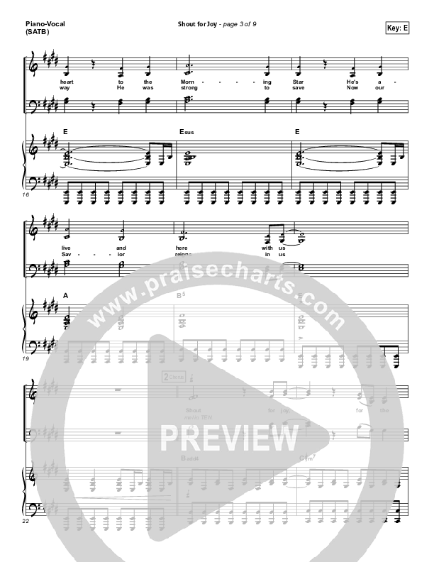 Shout For Joy Piano/Vocal (SATB) (Paul Baloche)