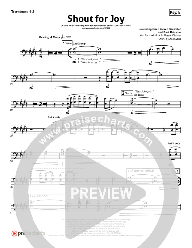 Shout For Joy Trombone 1/2 (Paul Baloche)