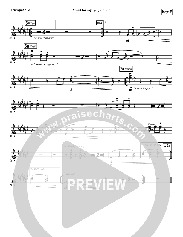 Shout For Joy Trumpet 1,2 (Paul Baloche)