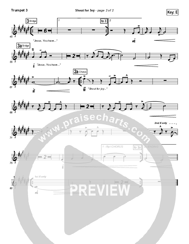 Shout For Joy Trumpet 3 (Paul Baloche)