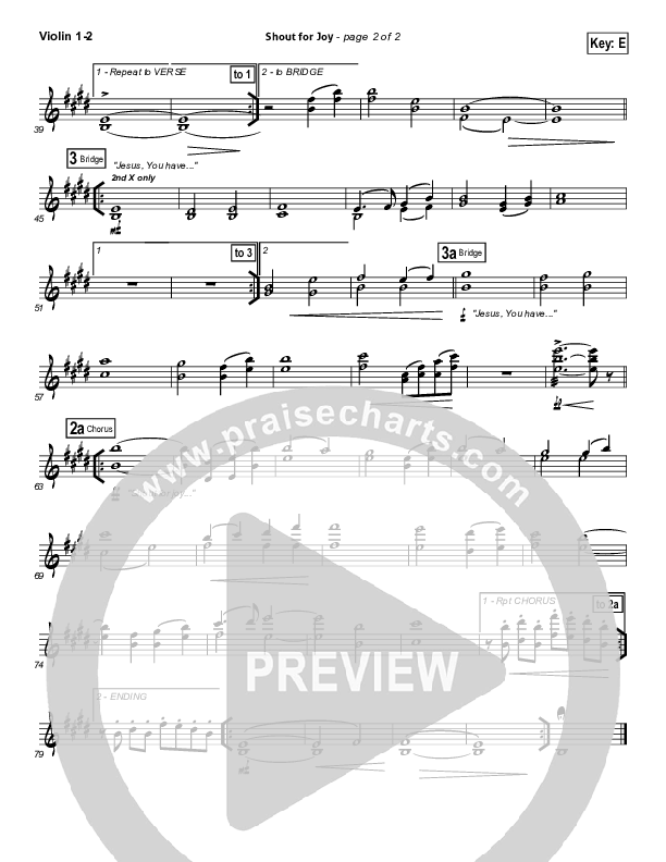 Shout For Joy Violin 1/2 (Paul Baloche)