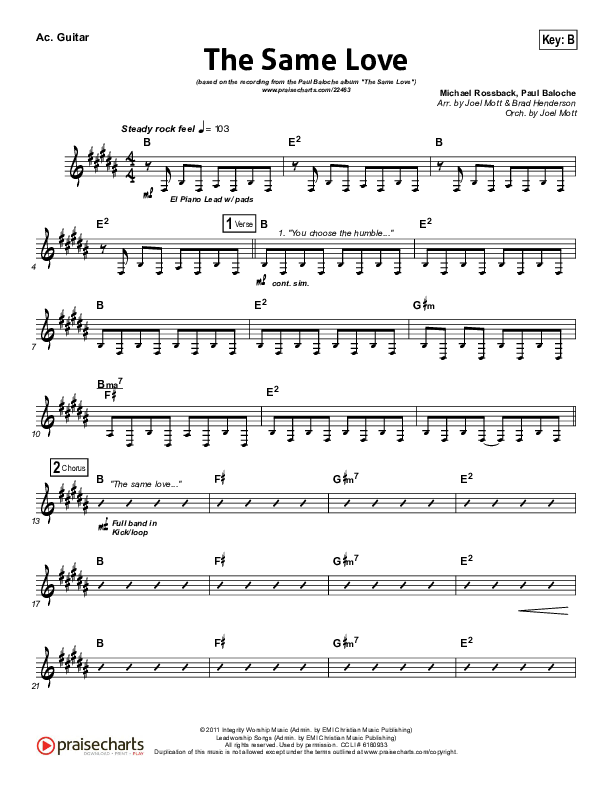 The Same Love Acoustic Guitar (Paul Baloche)