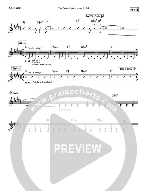 The Same Love Acoustic Guitar (Paul Baloche)