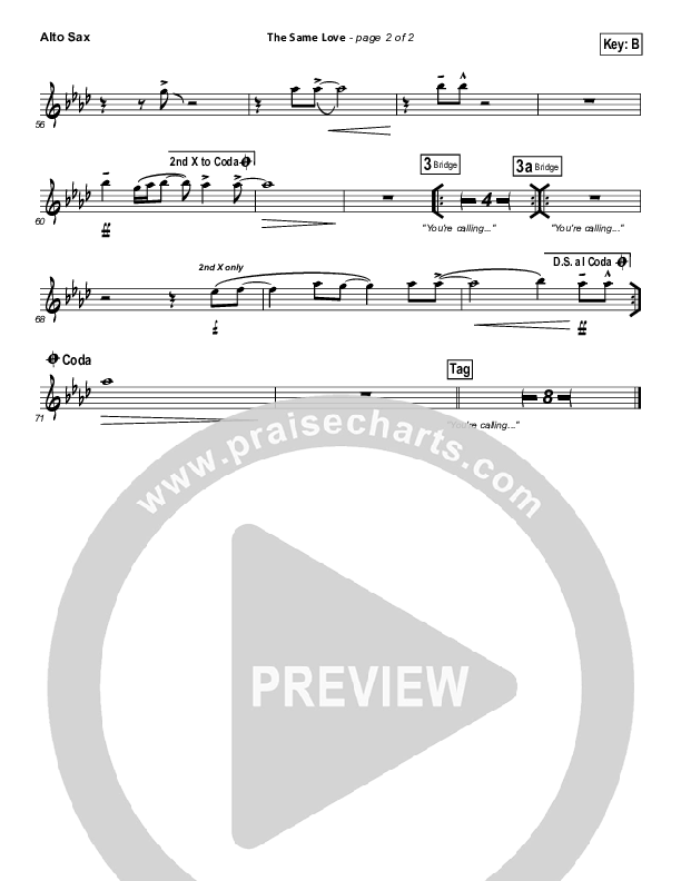 The Same Love Alto Sax (Paul Baloche)