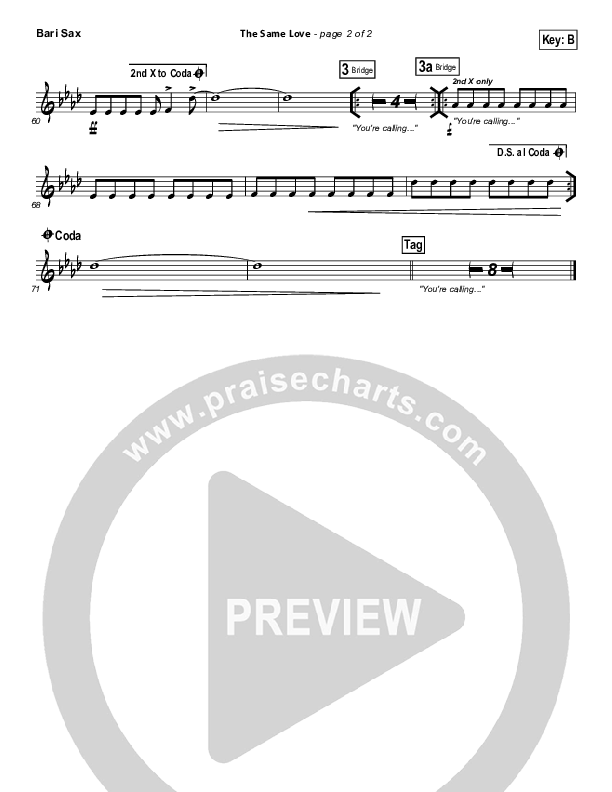 The Same Love Bari Sax (Paul Baloche)