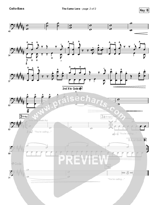 The Same Love Cello/Bass (Paul Baloche)