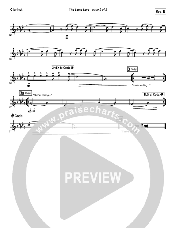 The Same Love Clarinet 1,2 (Paul Baloche)