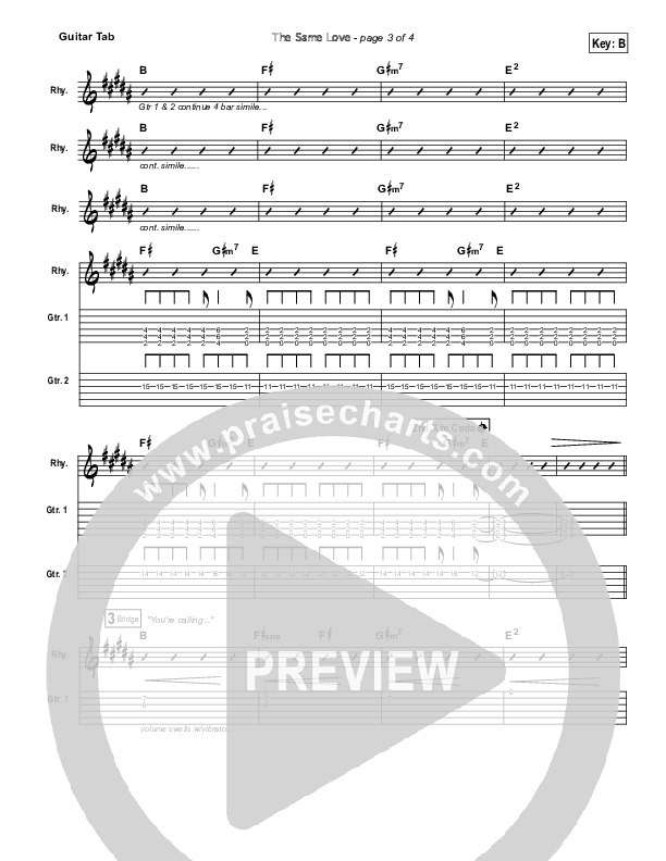 The Same Love Guitar Tab (Paul Baloche)