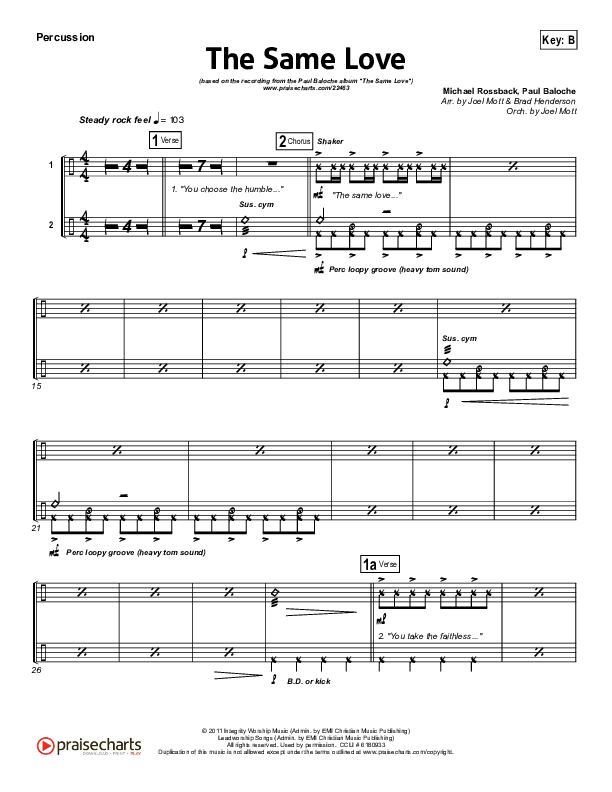 The Same Love Percussion (Paul Baloche)