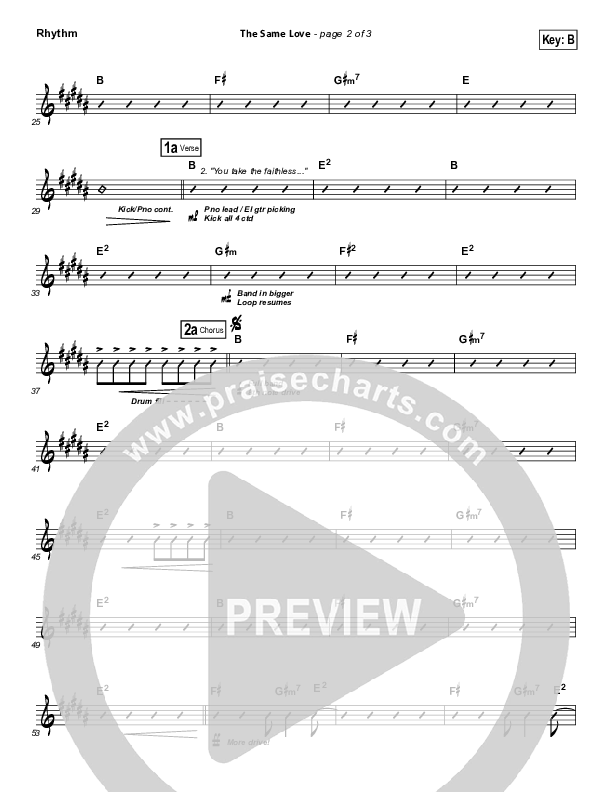 The Same Love Rhythm Chart (Paul Baloche)