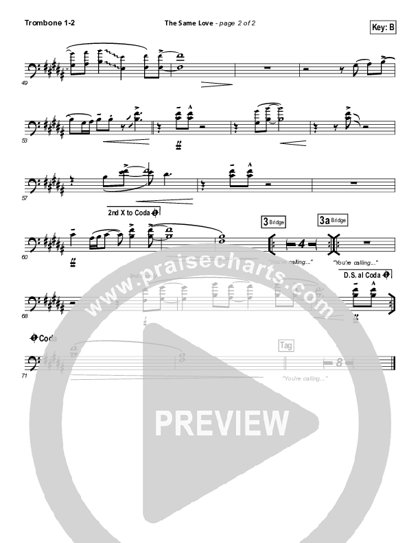 The Same Love Trombone 1/2 (Paul Baloche)