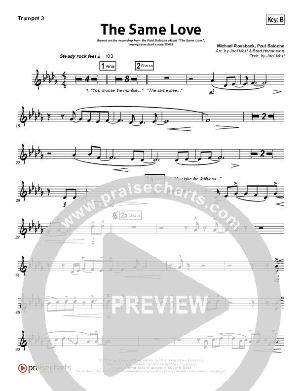 The Same Love Trumpet 1,2 (Paul Baloche)