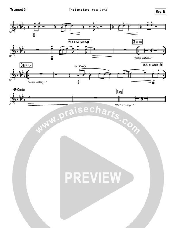 The Same Love Trumpet 3 (Paul Baloche)