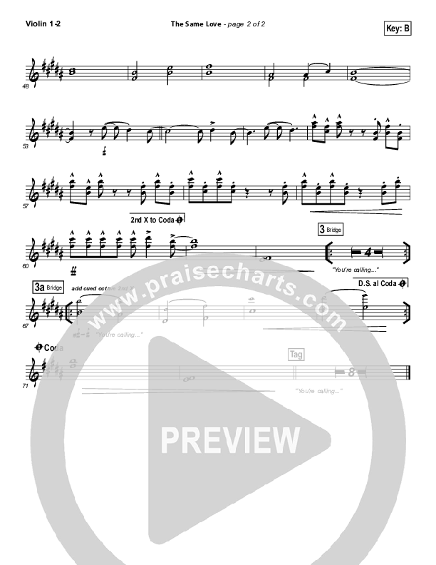 The Same Love Violin 1,2 (Paul Baloche)