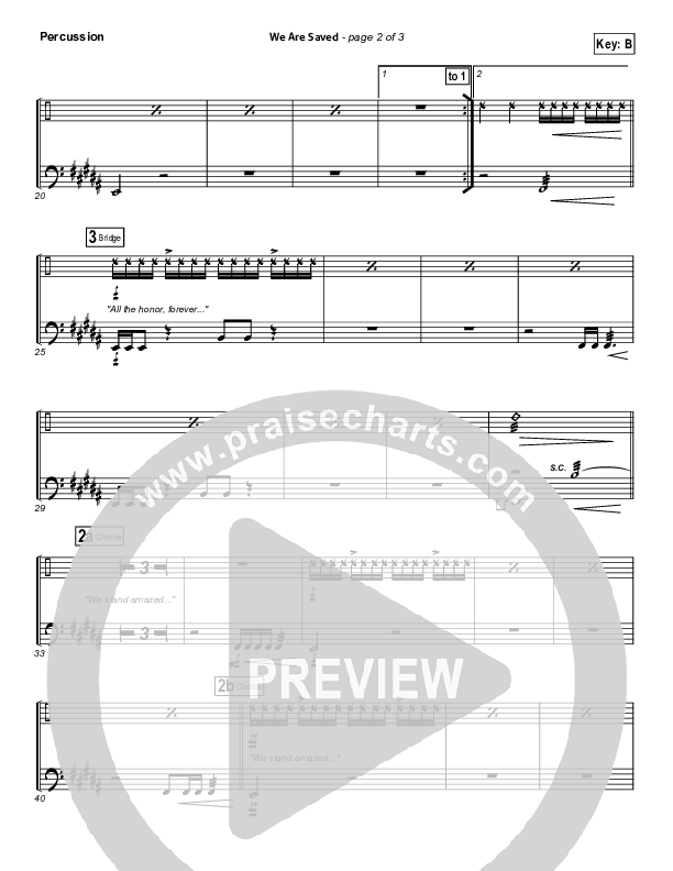 We Are Saved Percussion (Paul Baloche)