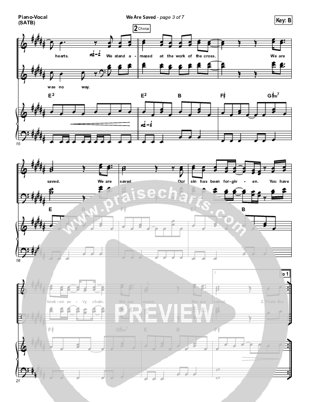 We Are Saved Piano/Vocal (SATB) (Paul Baloche)