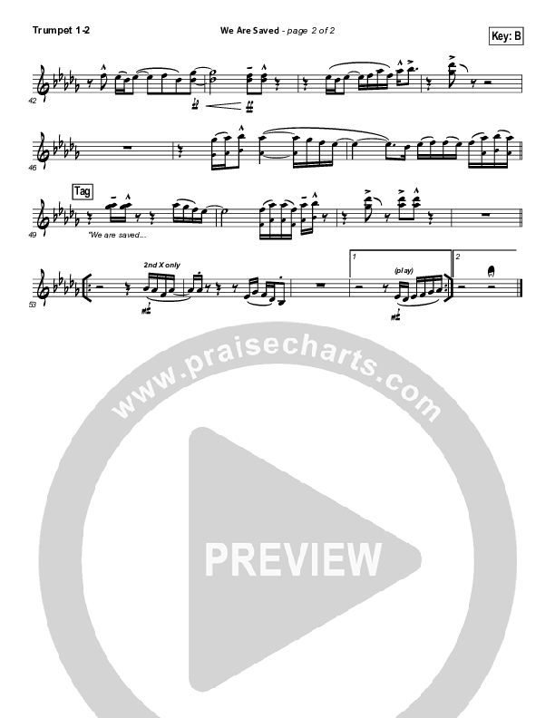 We Are Saved Trumpet 1,2 (Paul Baloche)