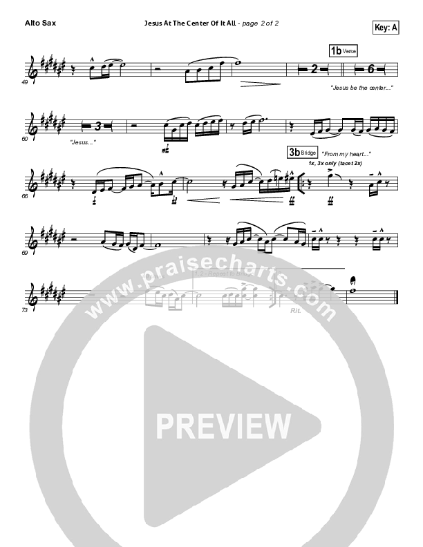 Jesus At The Center Alto Sax (Israel Houghton)