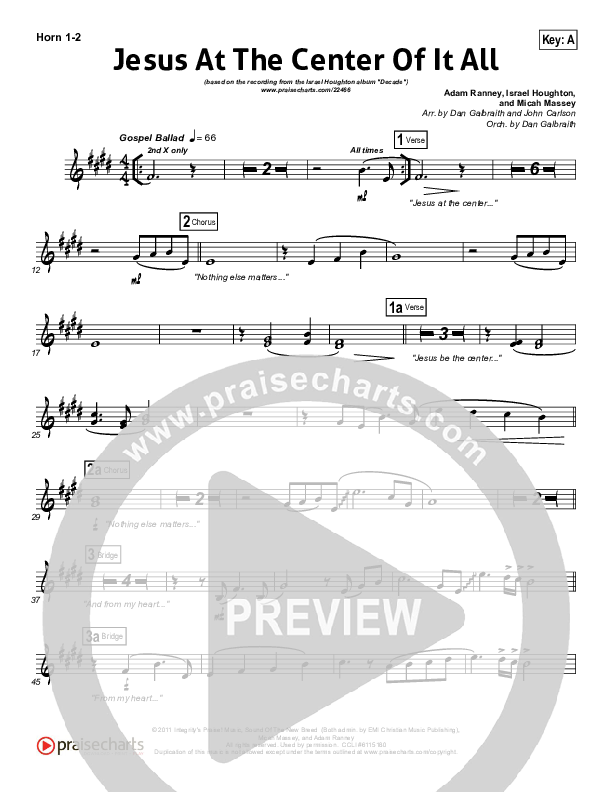 Jesus At The Center Brass Pack (Israel Houghton)