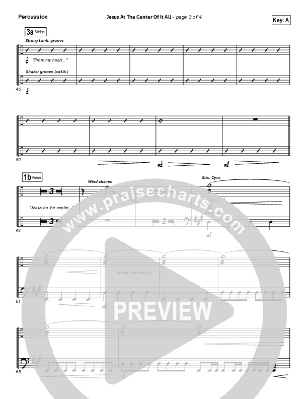 Jesus At The Center Percussion (Israel Houghton)