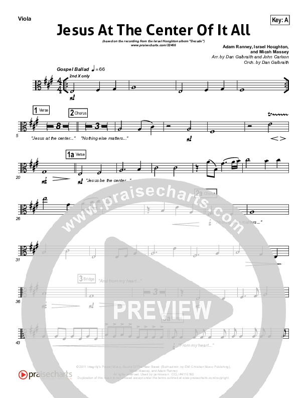 Jesus At The Center Viola (Israel Houghton)