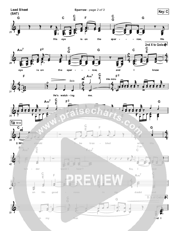 Sparrow Lead Sheet (Audrey Assad)