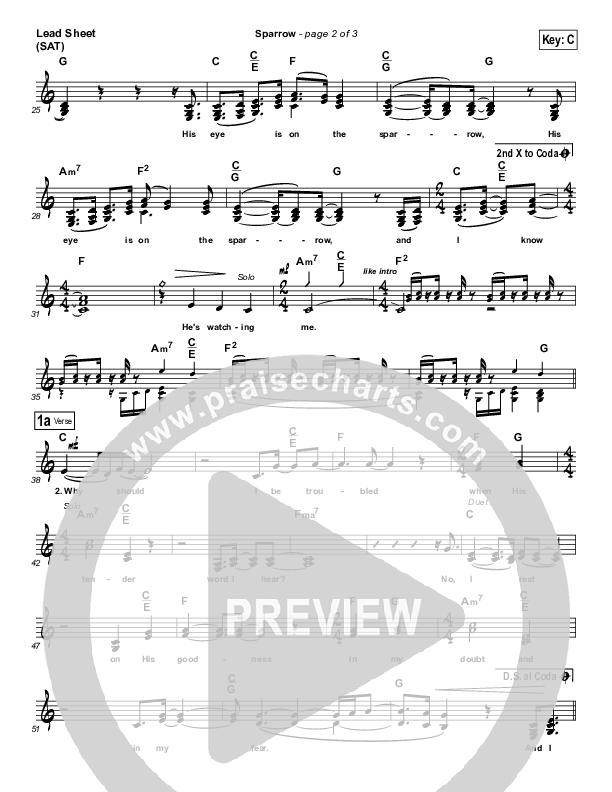 Sparrow Lead Sheet (SAT) (Audrey Assad)