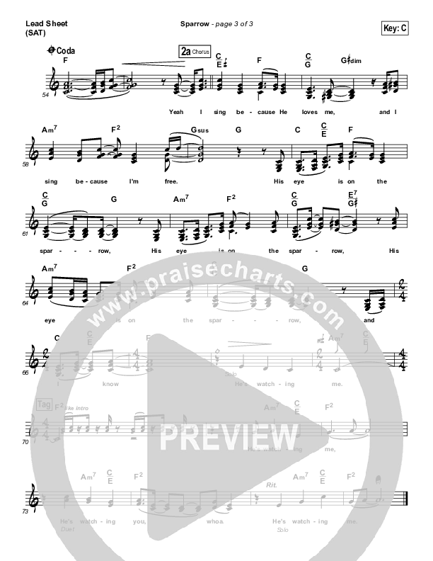 Sparrow Lead Sheet (SAT) (Audrey Assad)