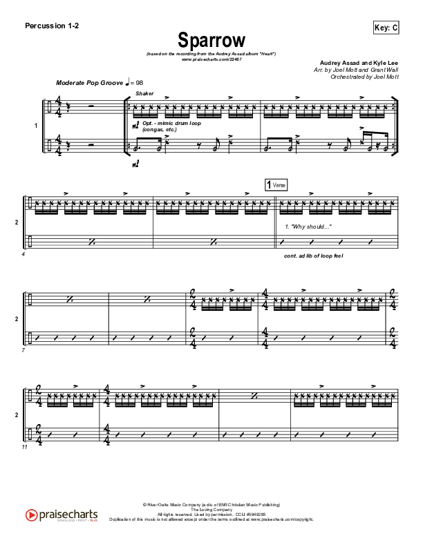 Sparrow Percussion 1/2 (Audrey Assad)