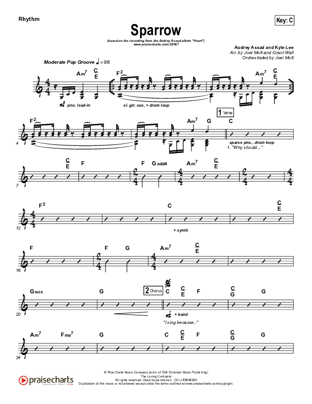 Sparrow Rhythm Chart (Audrey Assad)