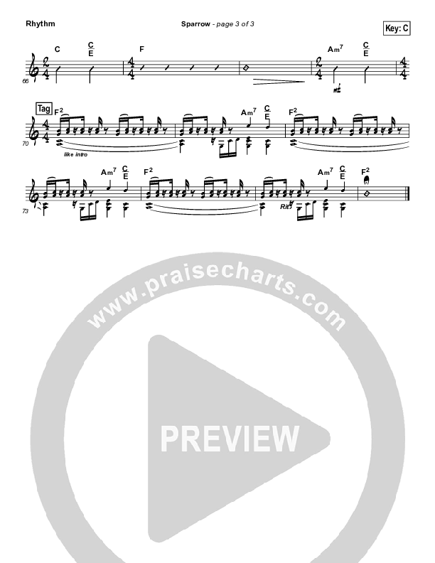 Sparrow Rhythm Chart (Audrey Assad)