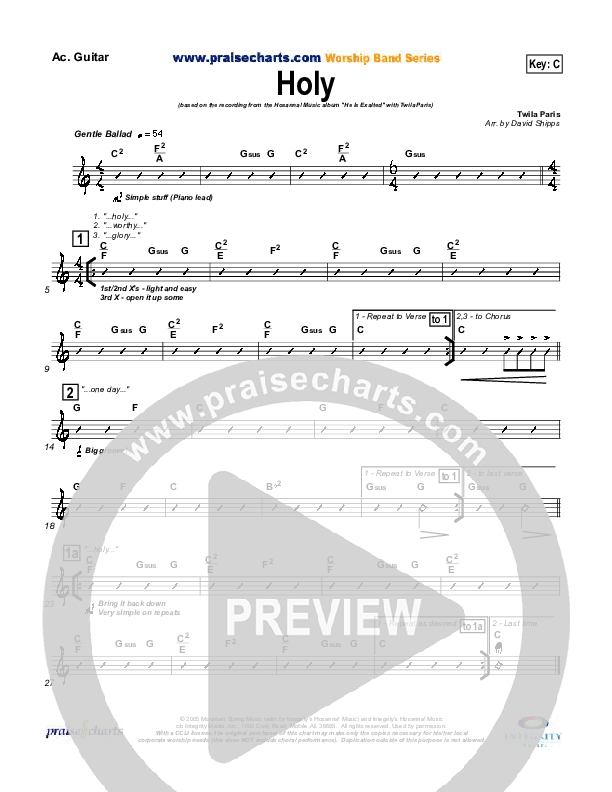 Holy Acoustic Guitar (Twila Paris)