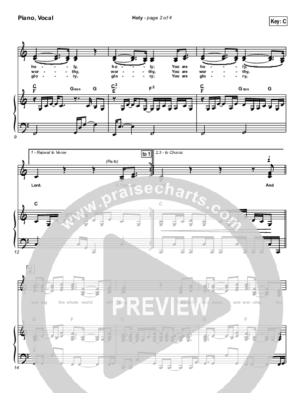 Holy Piano/Vocal & Lead (Twila Paris)