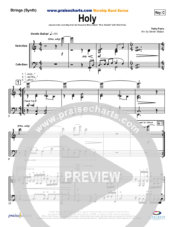 Holy Synth Strings (Twila Paris)