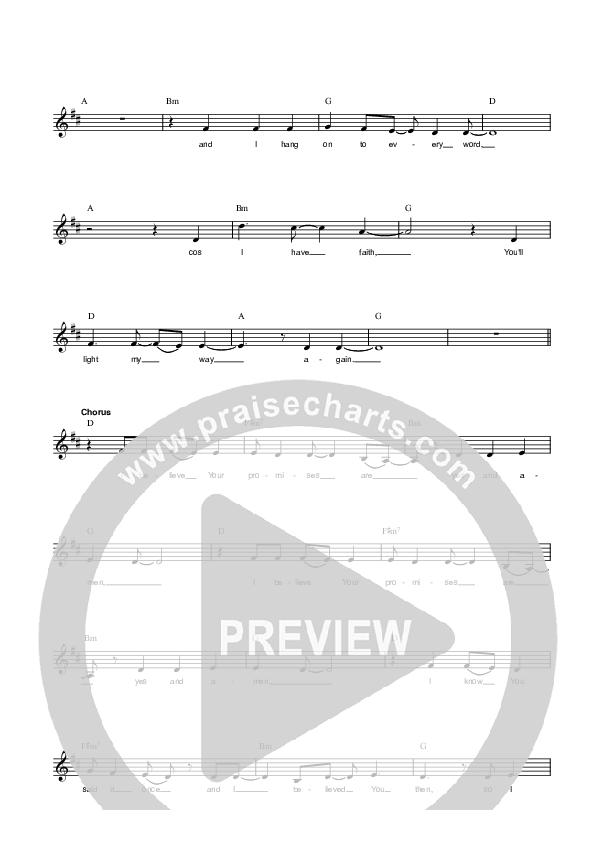 Promises Lead Sheet (Parachute Band)