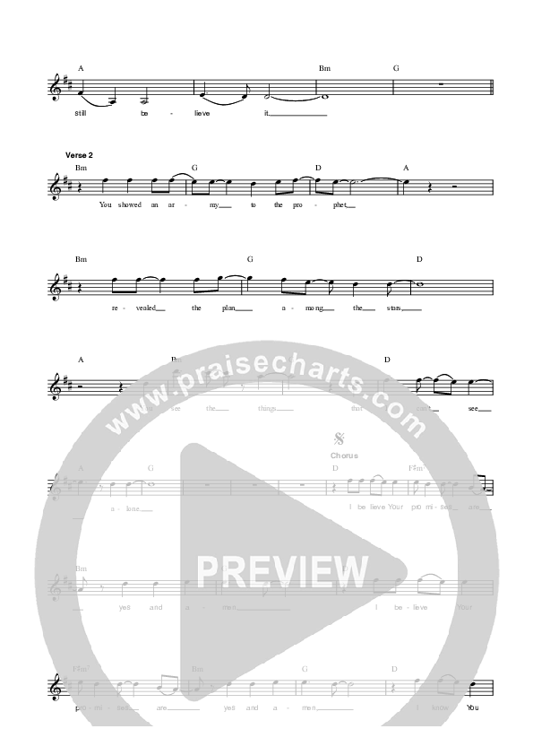 Promises Lead Sheet (Parachute Band)