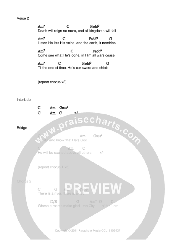 The City Of The Lord Chord Chart (Parachute Band)