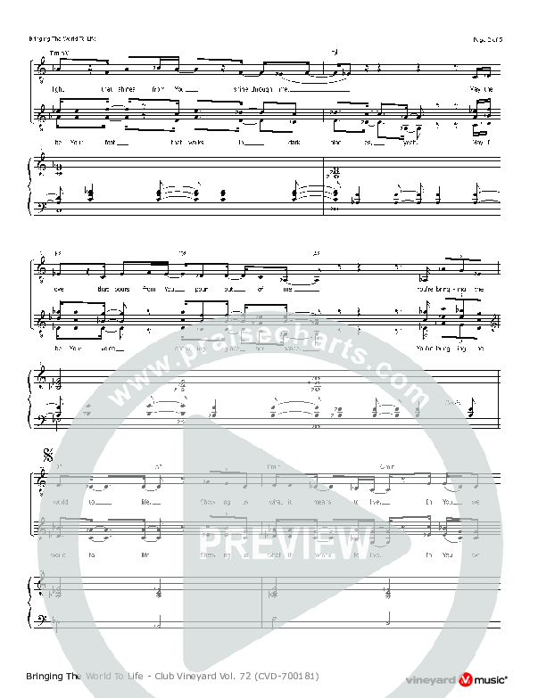 Bringing The World Lead & Piano (Vineyard Worship)