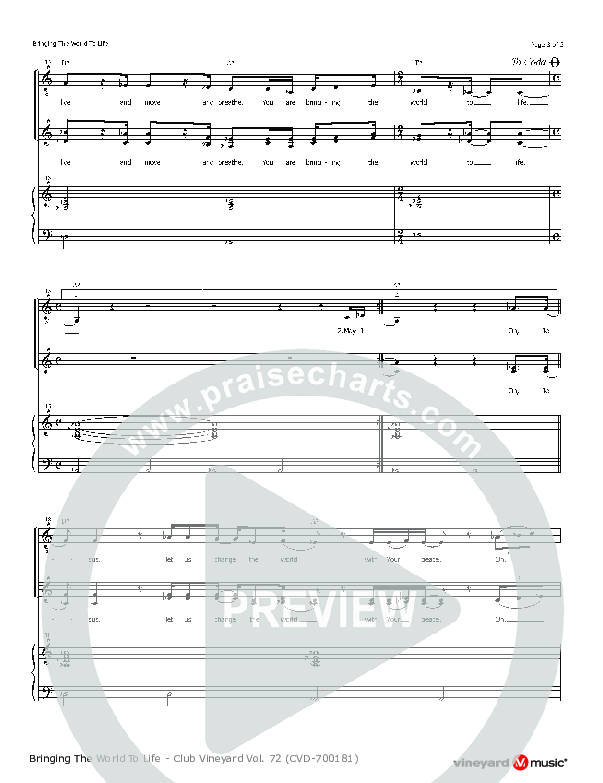 Bringing The World Lead & Piano (Vineyard Worship)