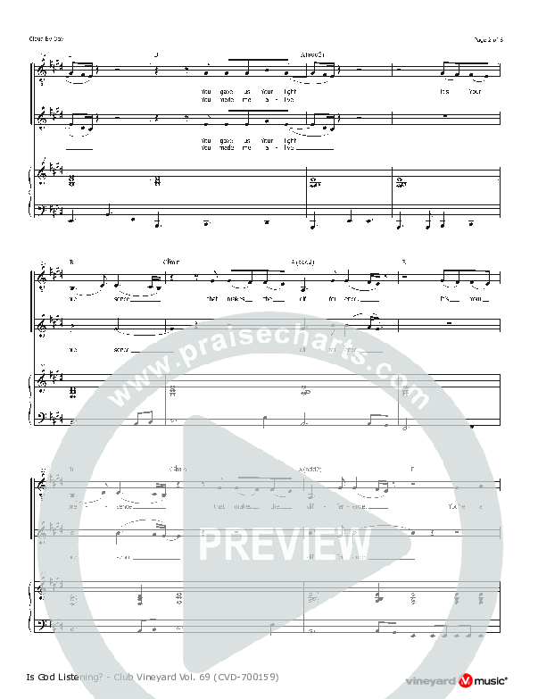 Cloud By Day Lead & Piano (Vineyard Worship)